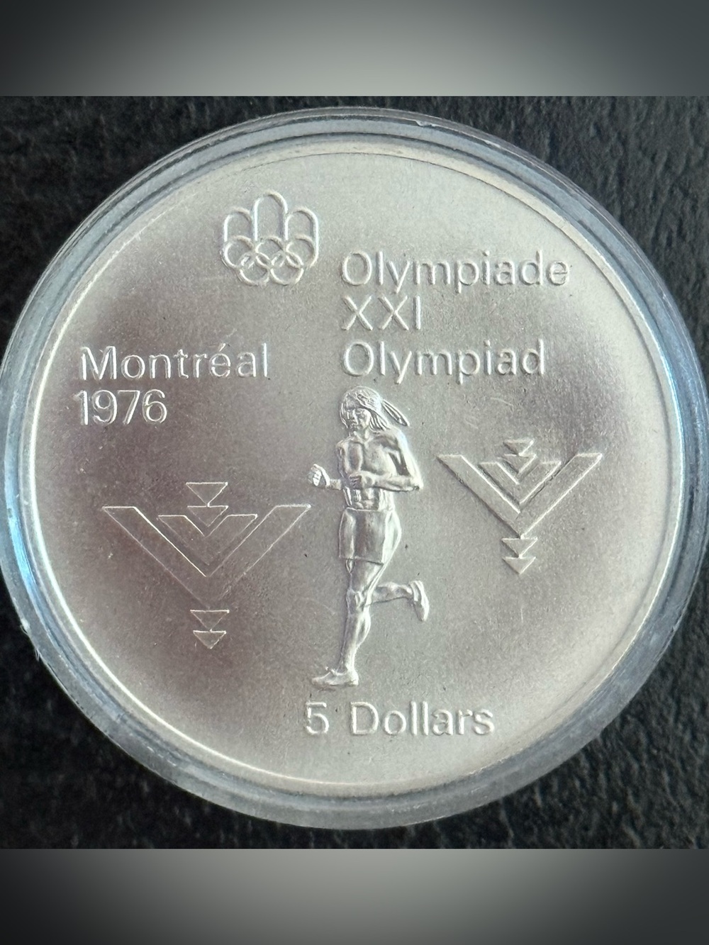 Silver Montréal 1976 Olympic Commemorative Coin - 5 Dollars